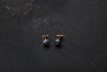 Load image into Gallery viewer, The Dot Stud Earrings With Blue Sapphire
