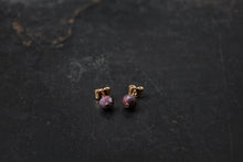 Load image into Gallery viewer, The Dot Stud Earrings With Pink Sapphire
