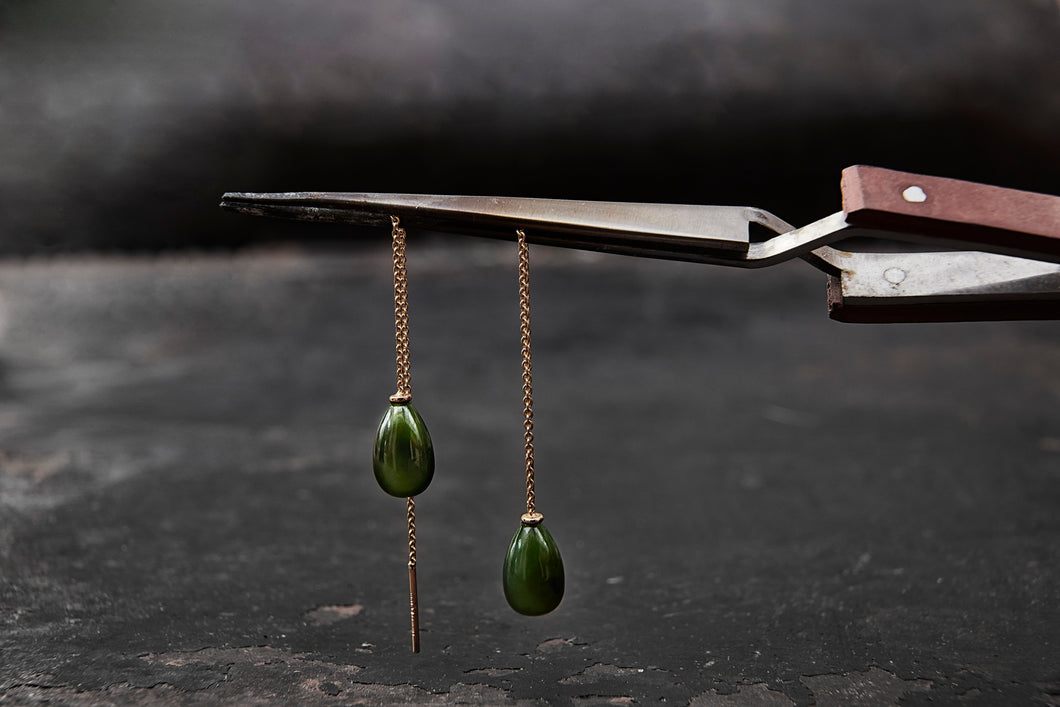 Dangling Jade Earrings